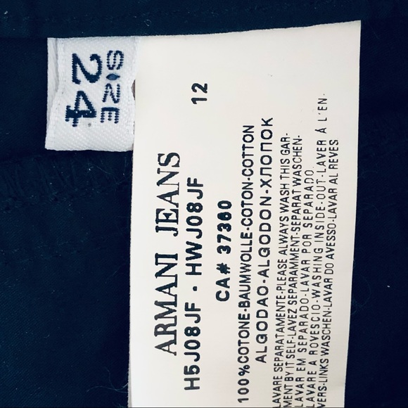 ⭐️Armani Jeans⭐️Black Wide Leg Jeans Light Summer Denim Women's Size 24 EUC - Picture 11 of 11